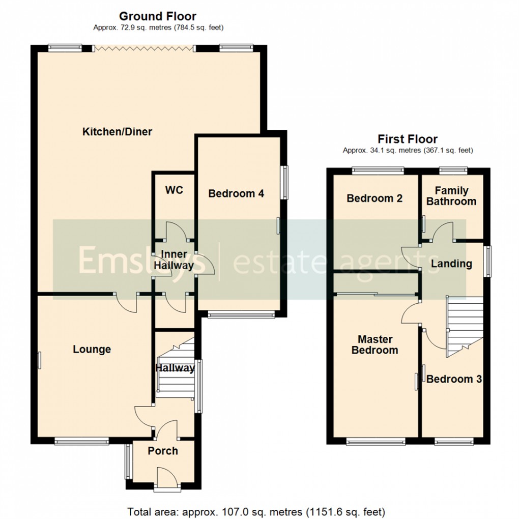 Floorplan for Gilling Avenue, Garforth