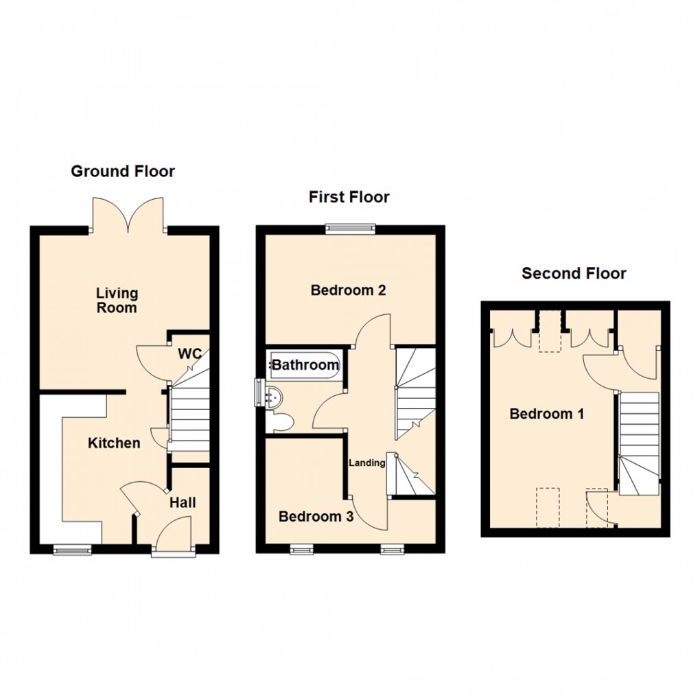 Floorplan for Langbar Approach, Swarcliffe, Leeds