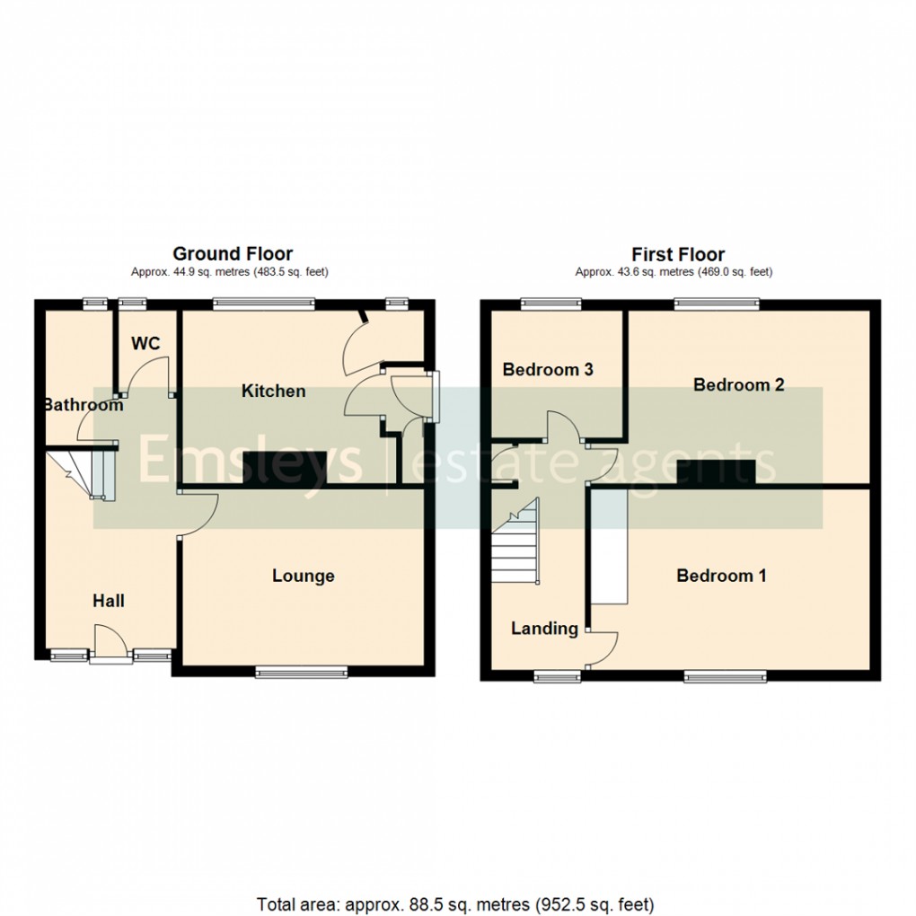 Floorplan for The Hollings, Methley, Leeds