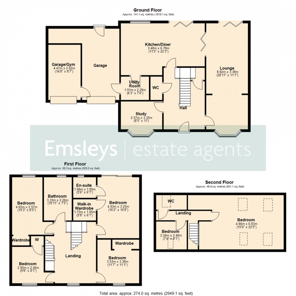 Floorplan for Hall Close, Church Fenton, Tadcaster