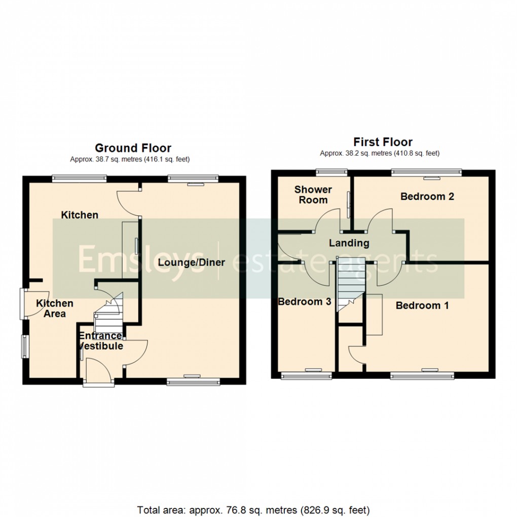 Floorplan for South Ridge, Kippax, Leeds