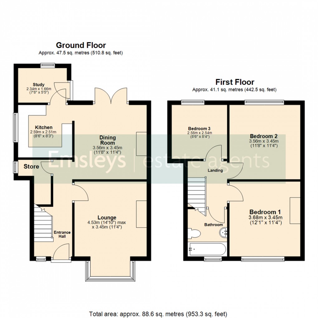 Floorplan for 15, The Crescent,, Halton, Leeds