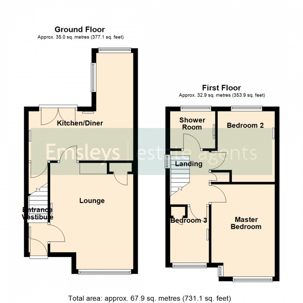Floorplan for Derwent Avenue, Garforth, Leeds