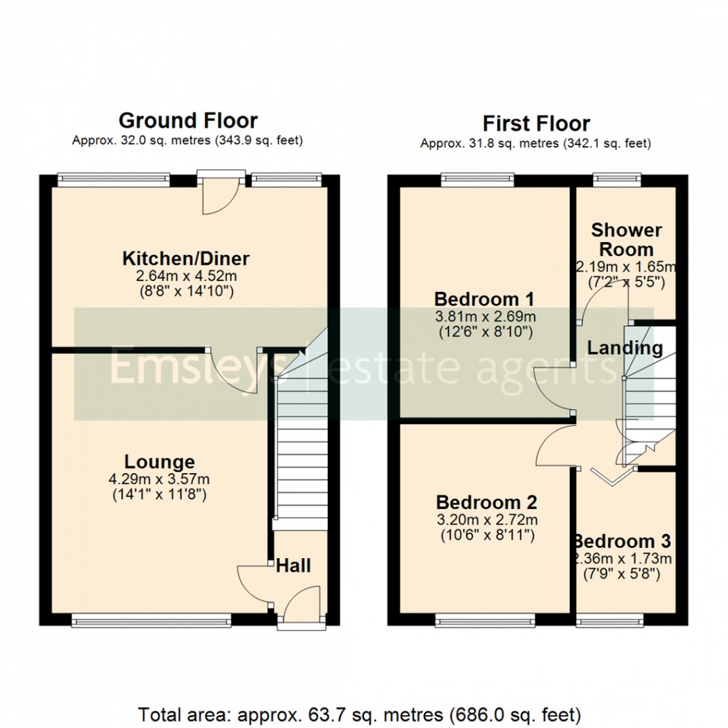 Floorplan for Rutland Close, Woodlesford, Leeds