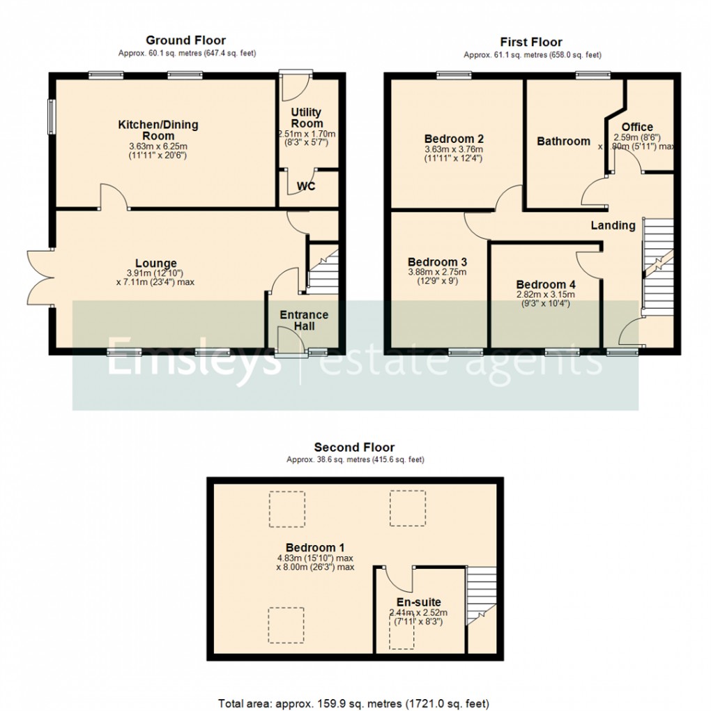 Floorplan for Westbourne Terrace, South Milford, Leeds