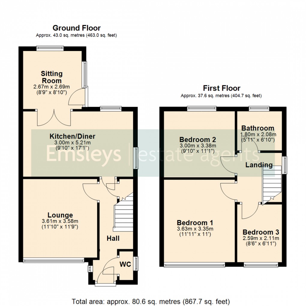 Floorplan for Alandale Drive, Garforth, Leeds