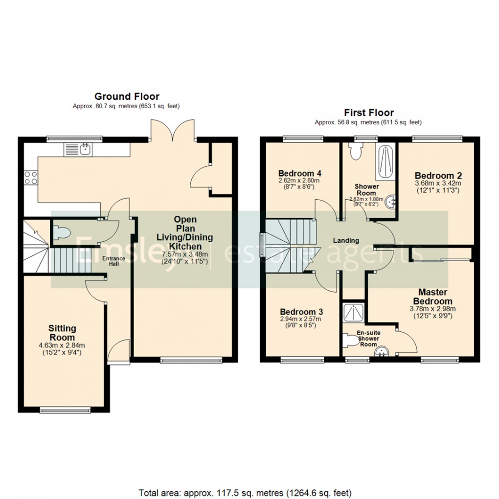 Floorplan for Alder Road, Whinmoor, Leeds