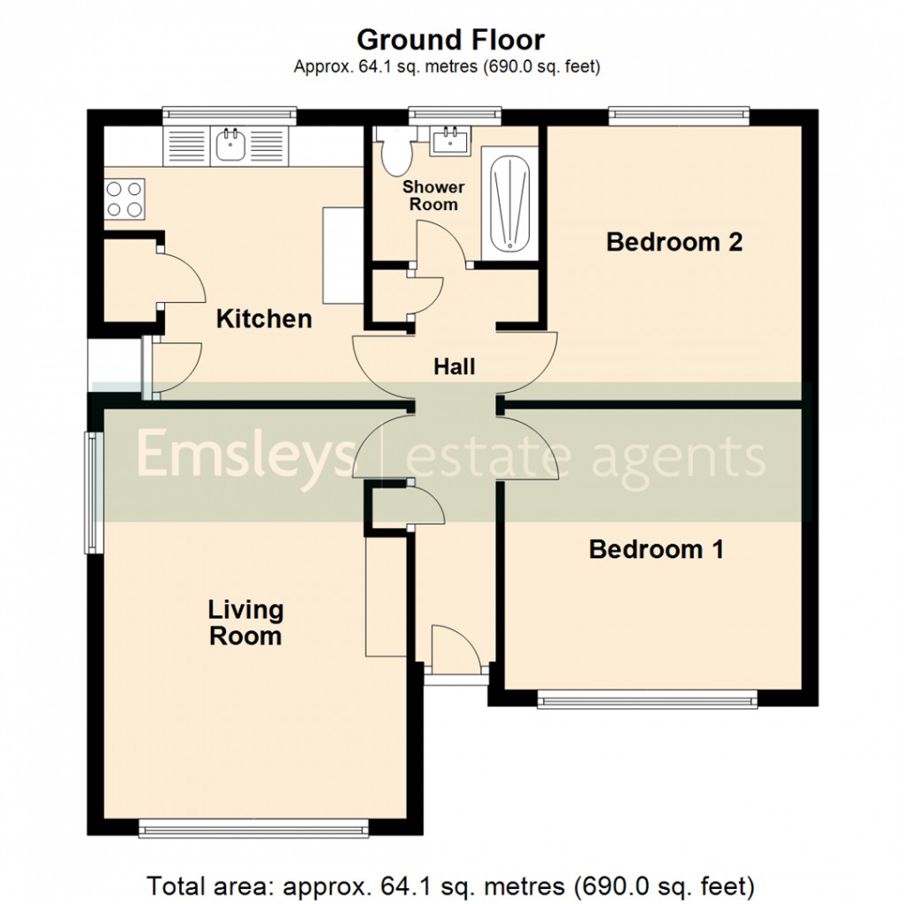 Floorplan for Templegate View, Leeds