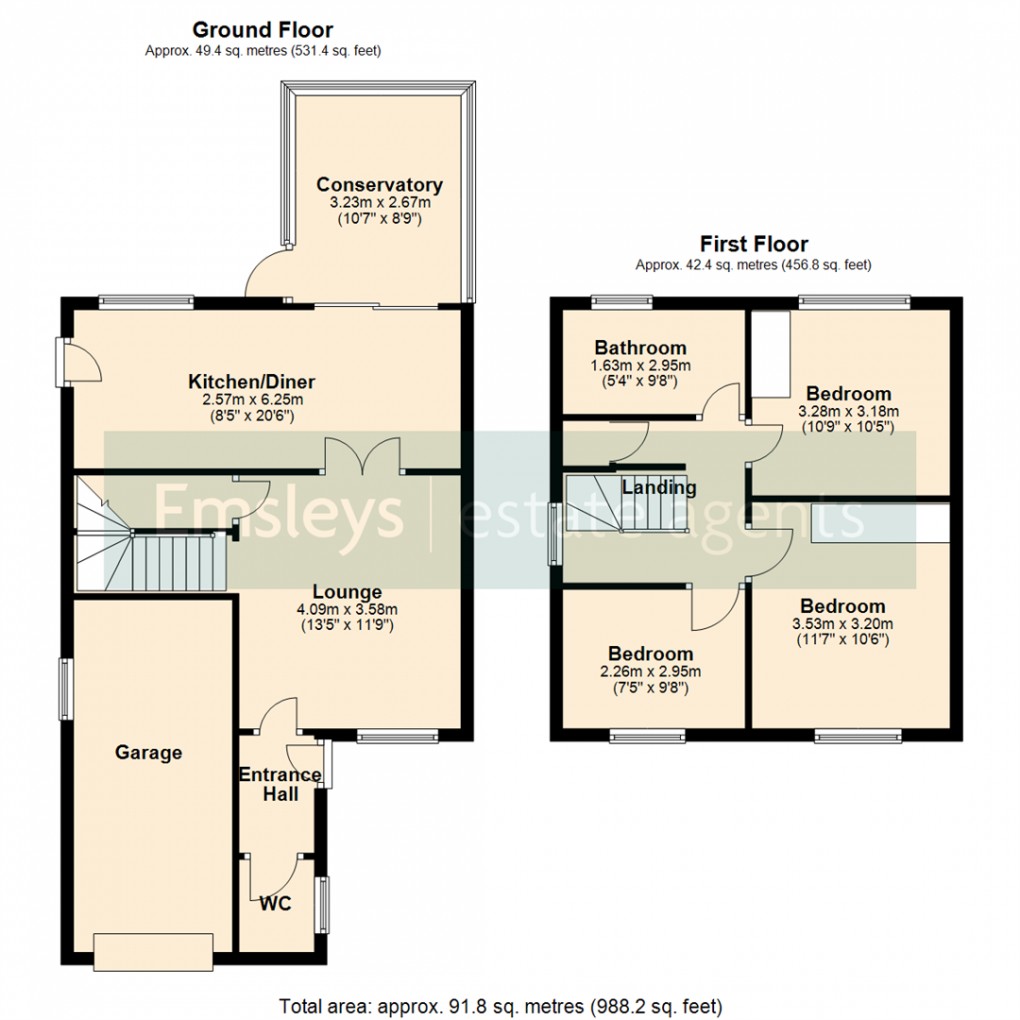 Floorplan for Park Avenue, Sherburn In Elmet, Leeds