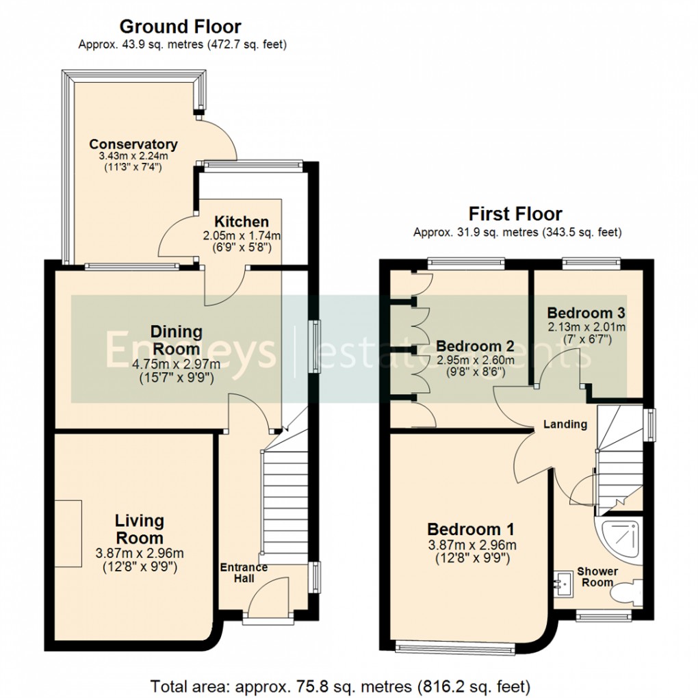 Floorplan for Pendas Grove, Leeds