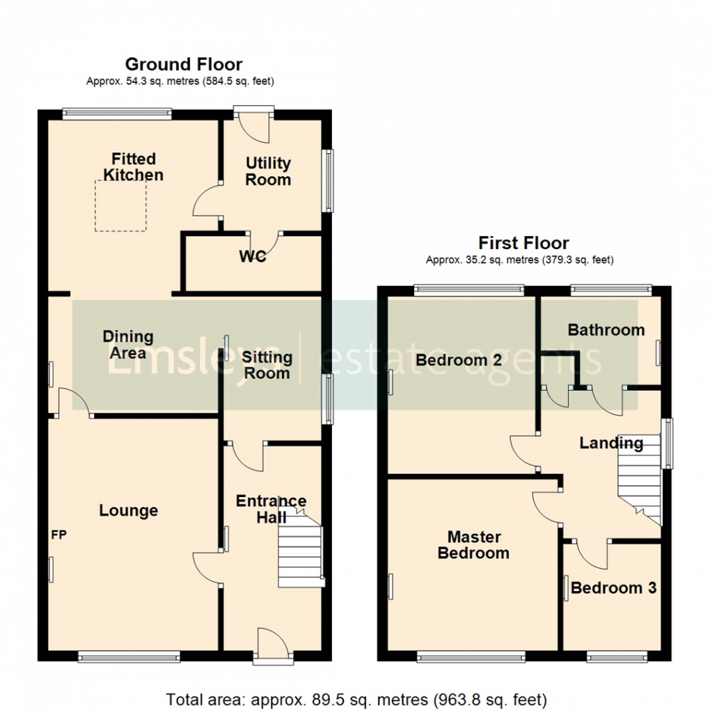 Floorplan for St. Helens Drive, Micklefield, Leeds