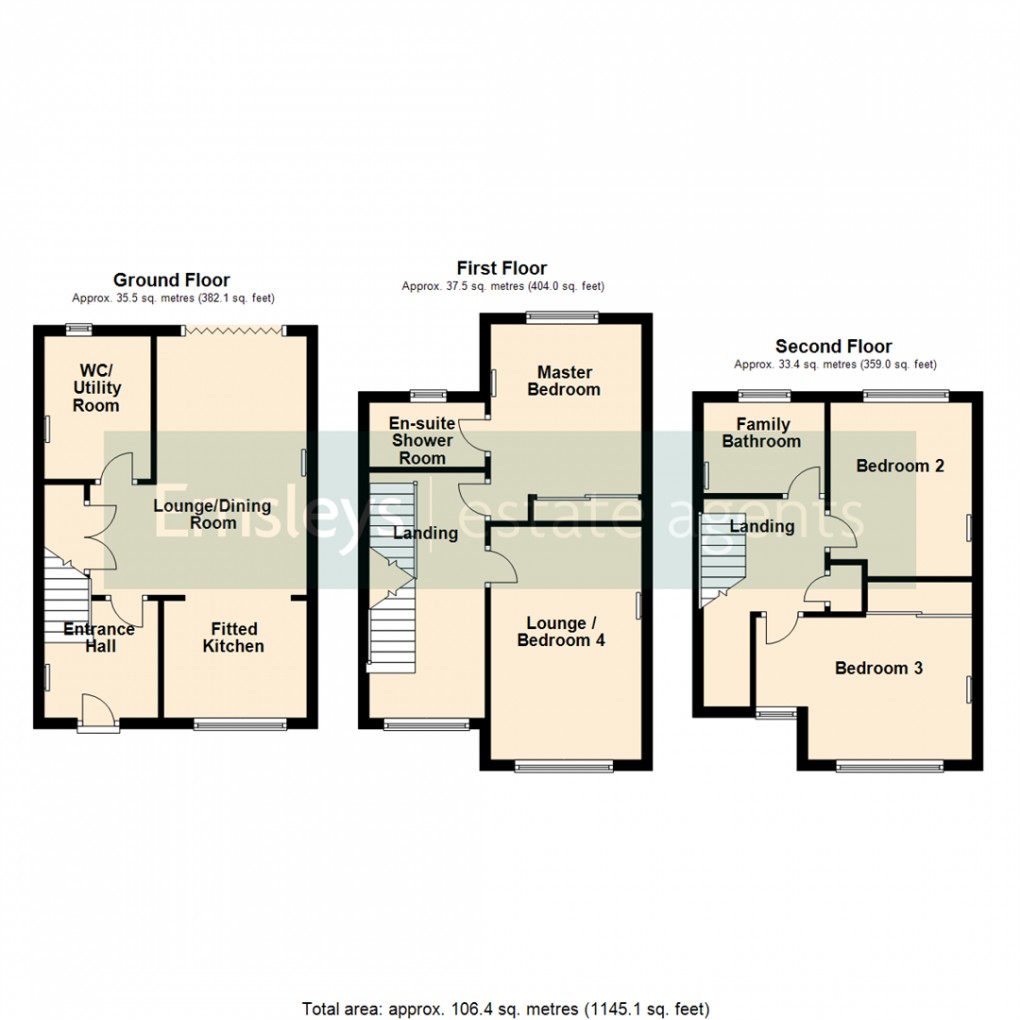 Floorplan for Bluebell Avenue, Garforth, Leeds