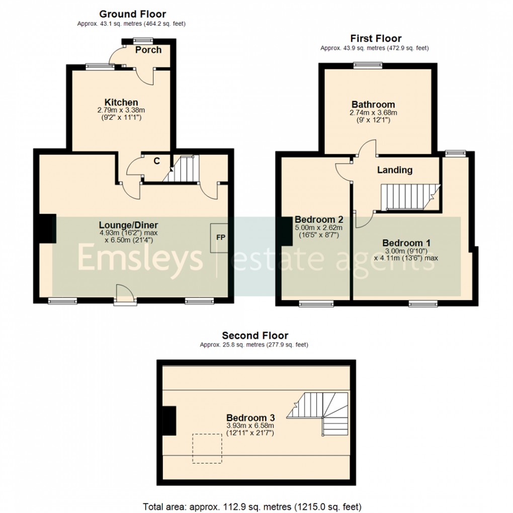 Floorplan for Church Hill, Sherburn In Elmet, Leeds