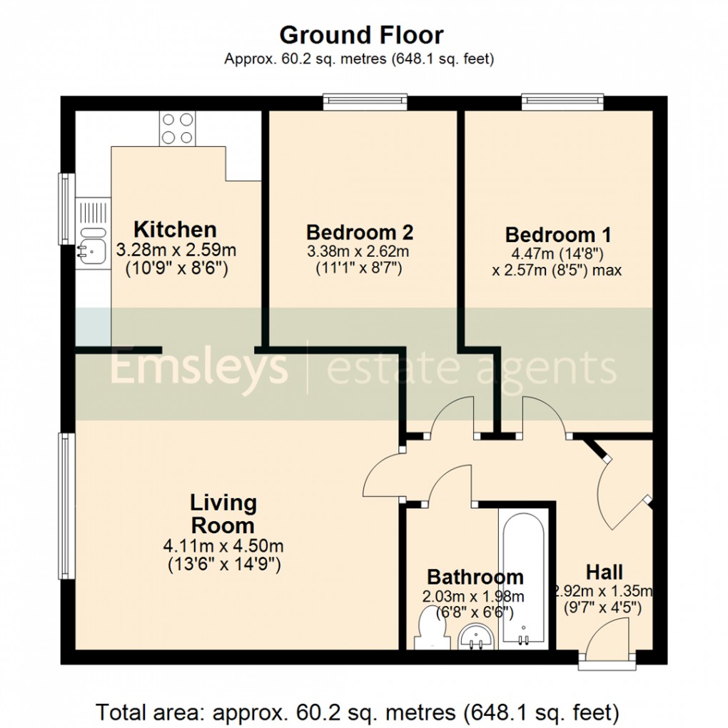 Floorplan for Chestnut Lane, Killingbeck, Leeds