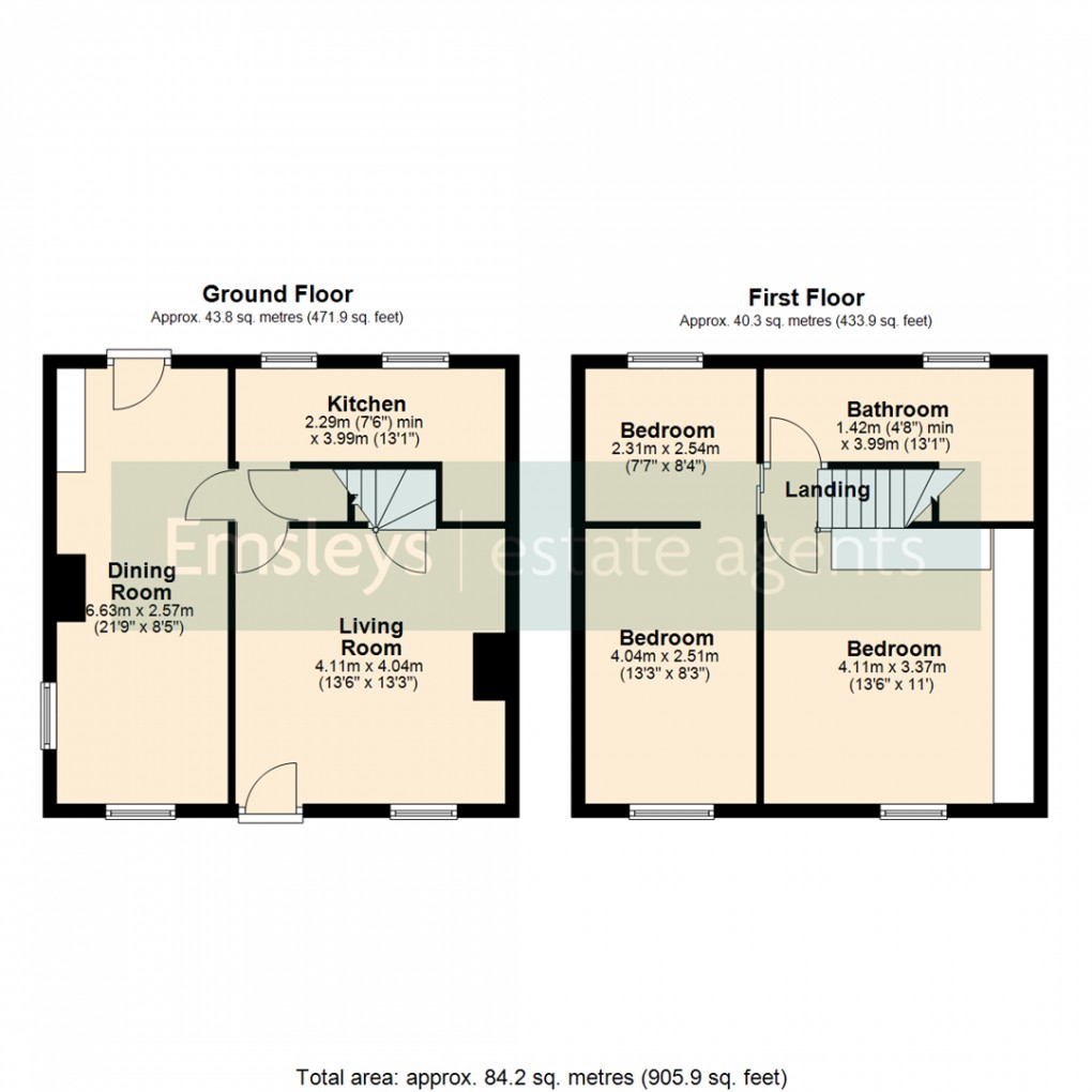 Floorplan for Church Street, Woodlesford, Leeds