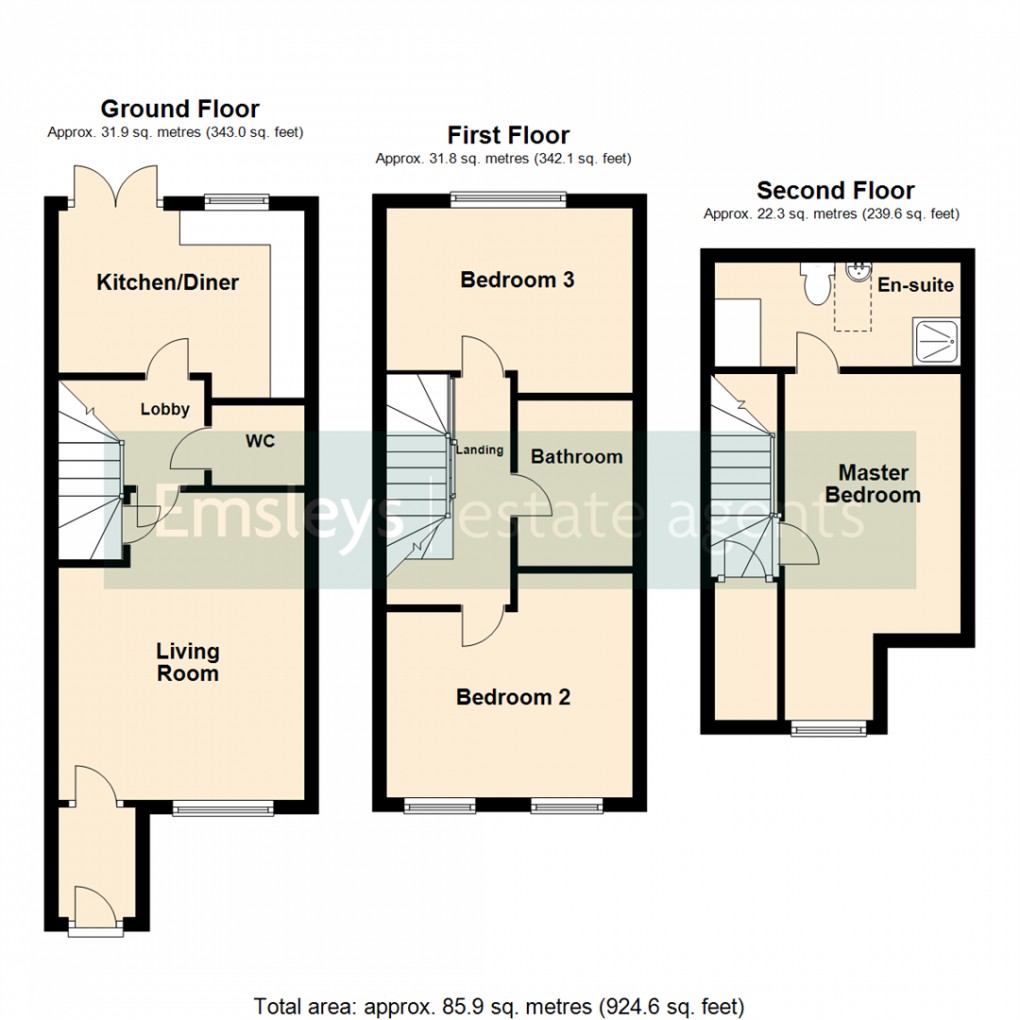 Floorplan for Poplar Place, Whinmoor, Leeds