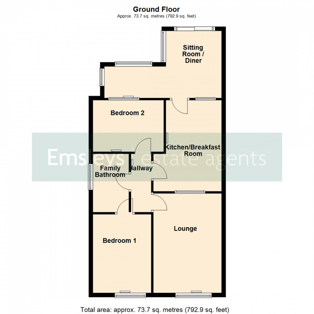 Floorplan for Westfield Lane, Kippax, Leeds