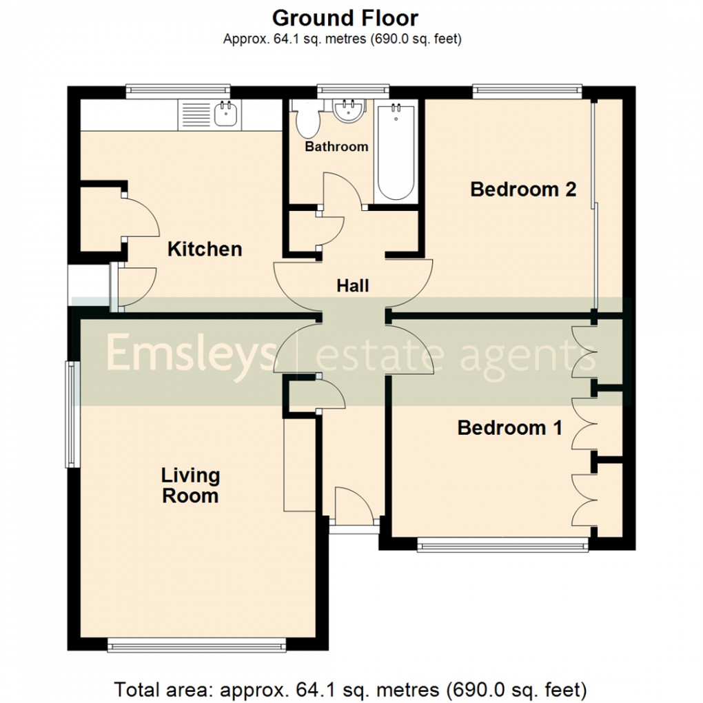 Floorplan for Templegate View, Leeds