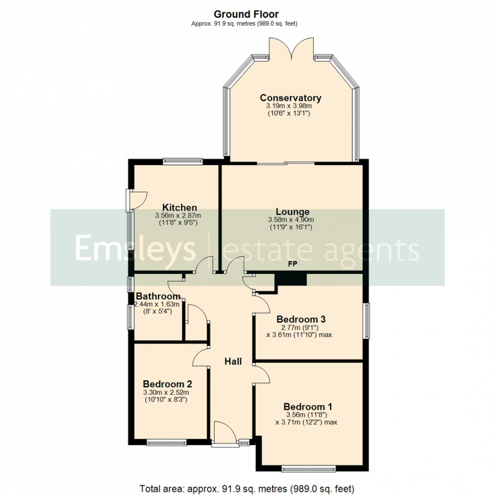 Floorplan for Grange Avenue, Garforth, Leeds