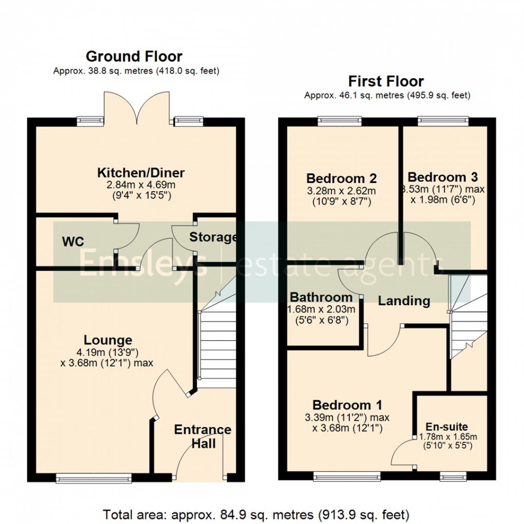 Floorplan for Albert Court, Great Preston, Leeds