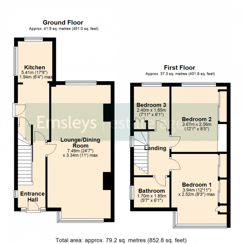 Floorplan for Lynwood Avenue, Woodlesford, Leeds