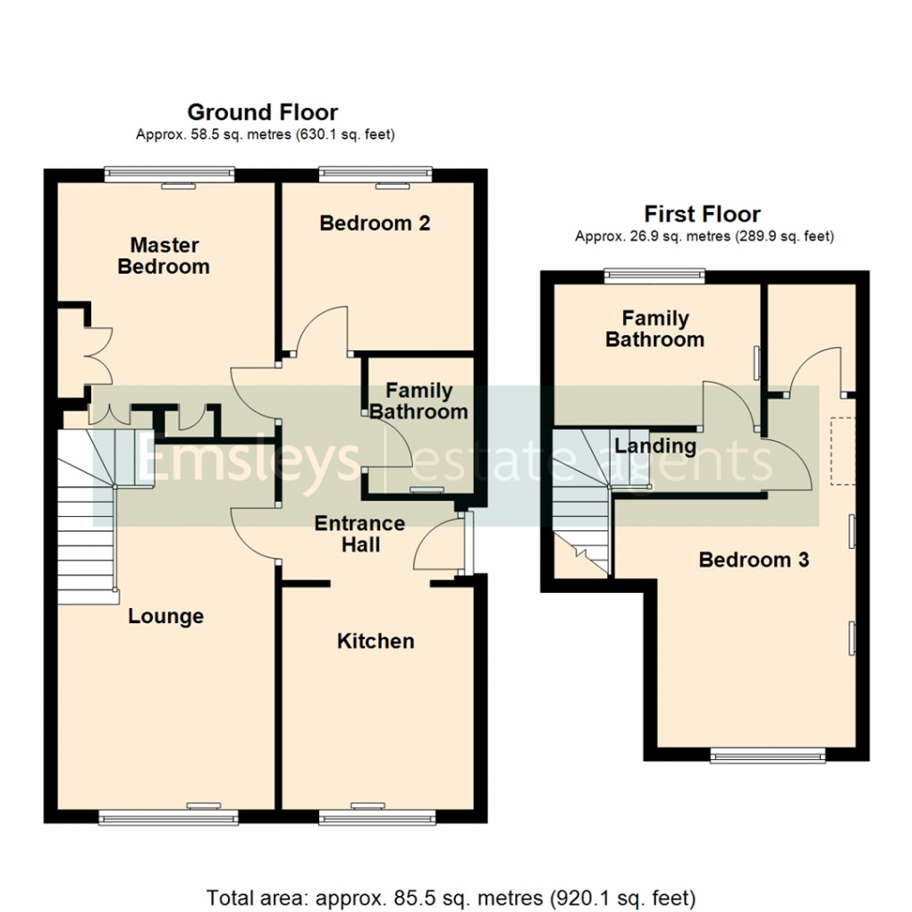 Floorplan for Ebor Mount, Kippax, Leeds