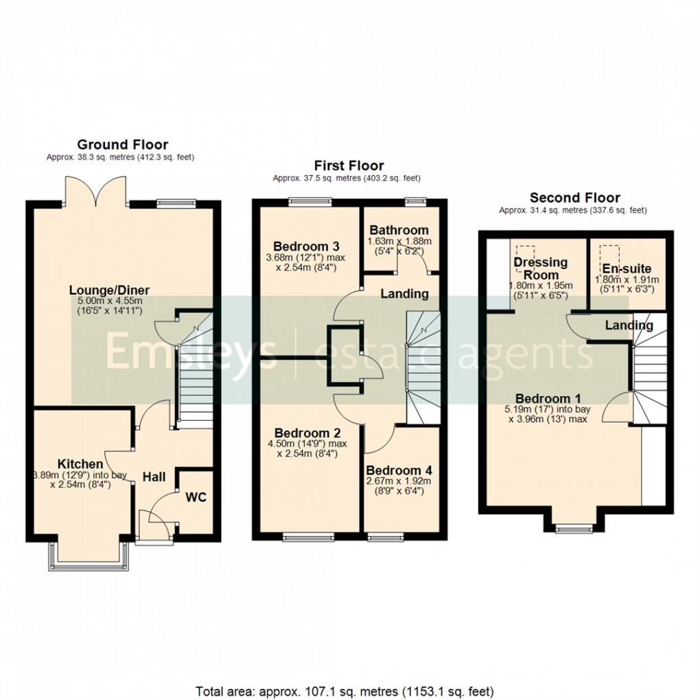 Floorplan for New Forest Drive, Middleton, Leeds