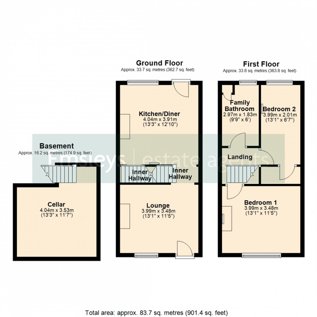 Floorplan for Station Road, Kippax, Leeds