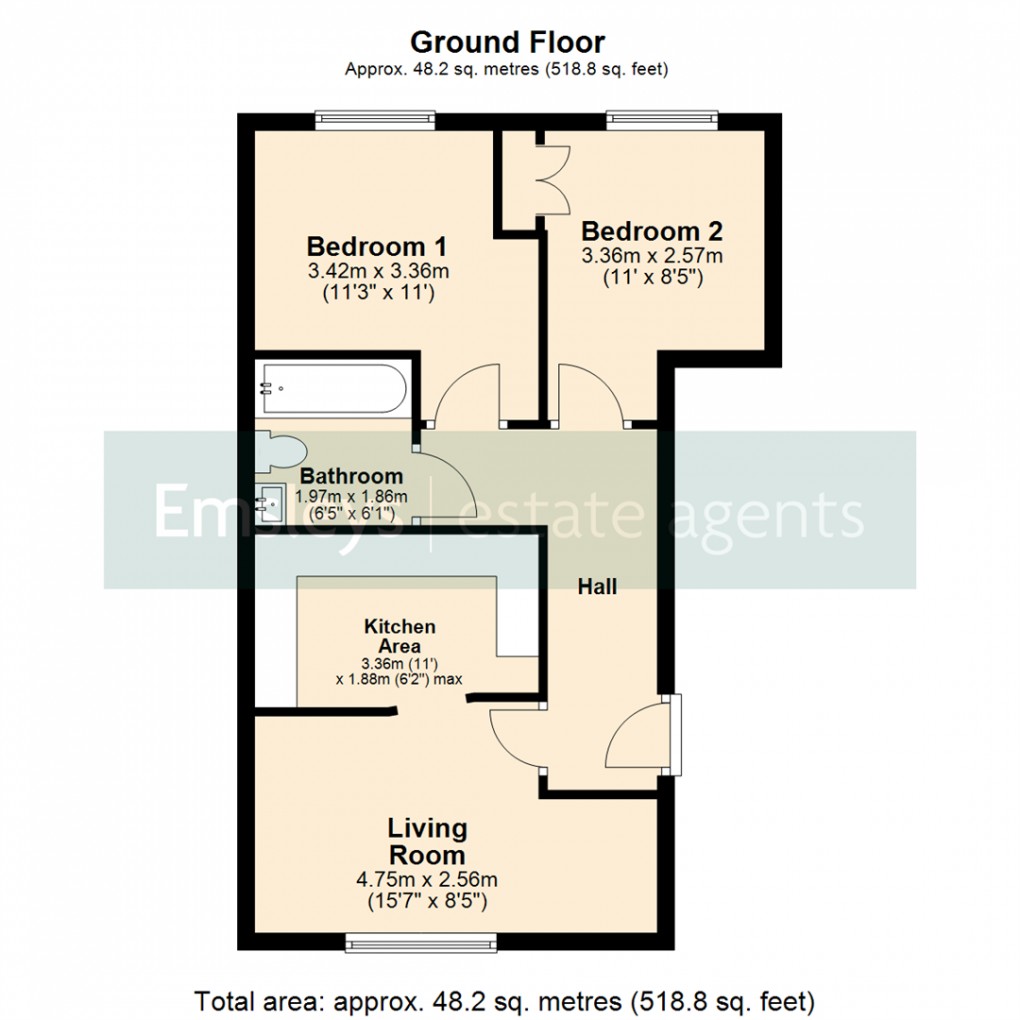 Floorplan for Cedar Drive, Killingbeck, Leeds