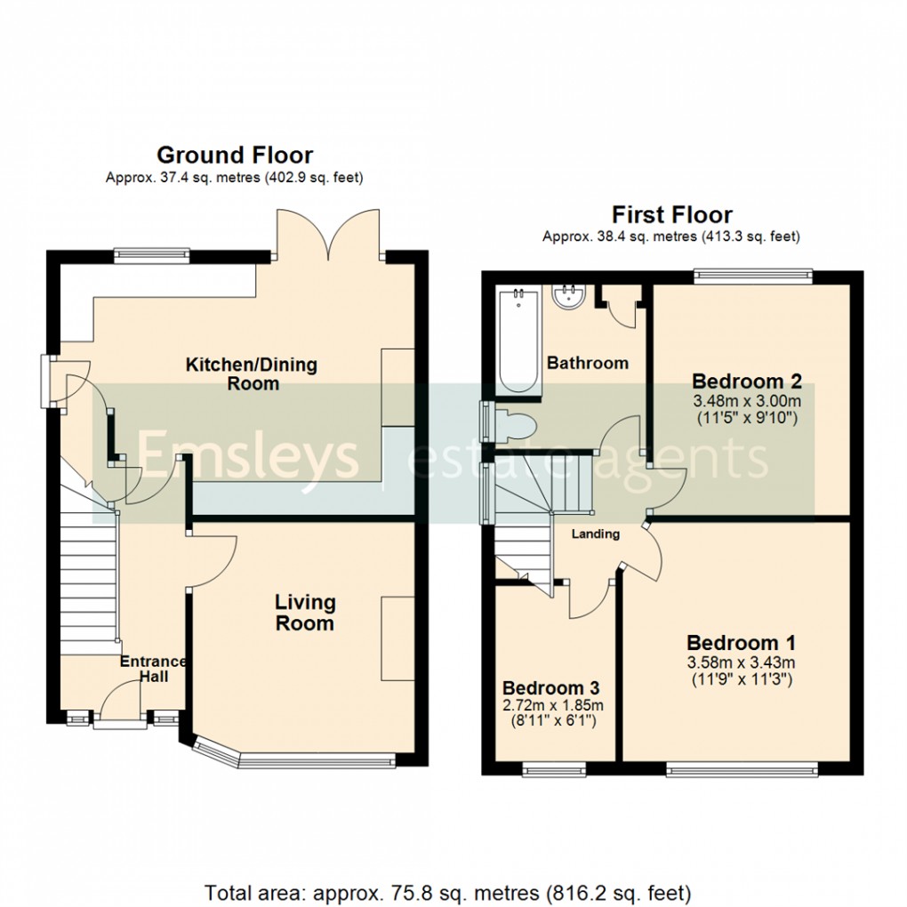 Floorplan for Hawkhill Avenue, Leeds