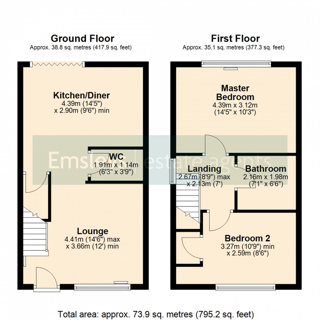 Floorplan for Meadow Drive, Mickelfield, Leeds