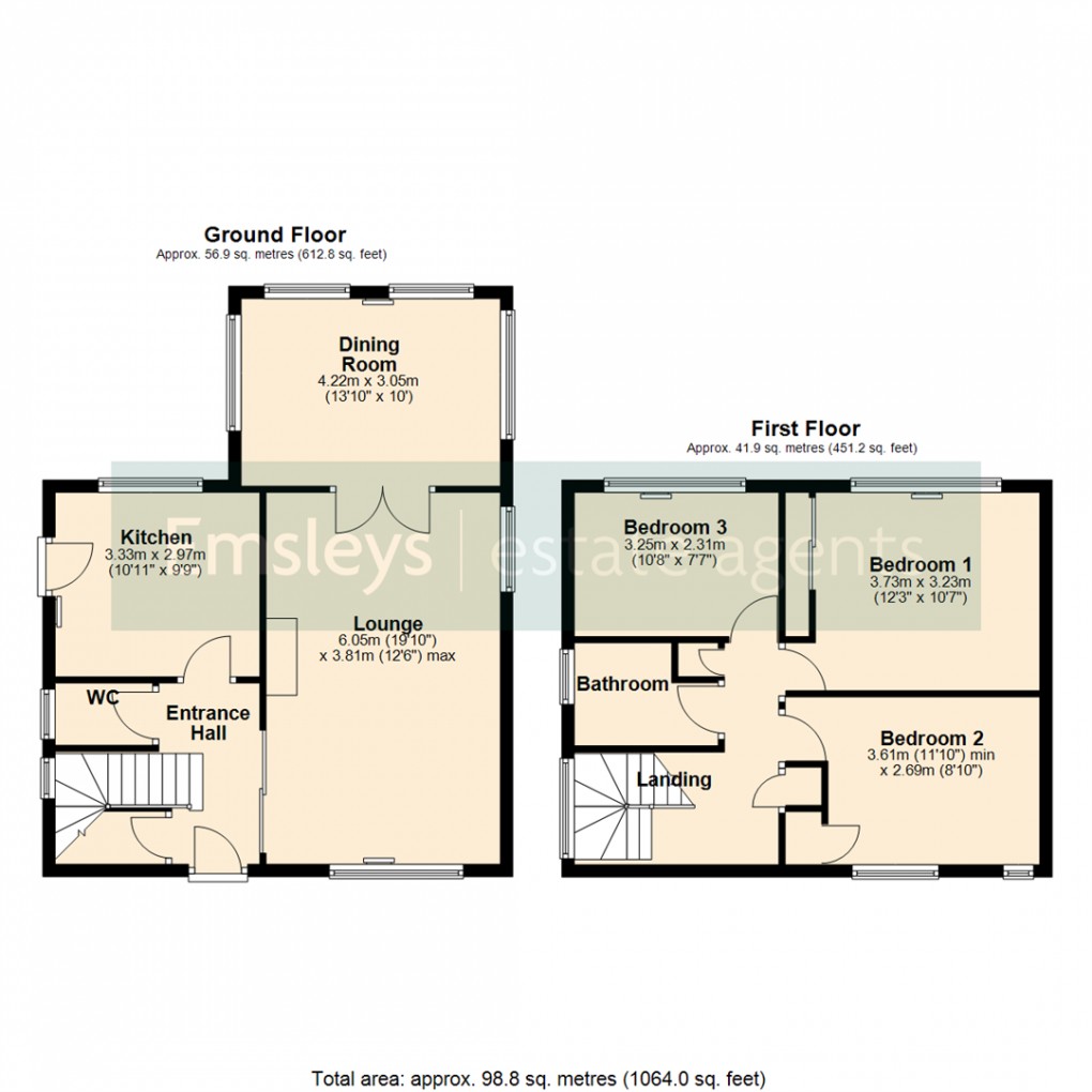 Floorplan for Grange Avenue, Garforth, Leeds