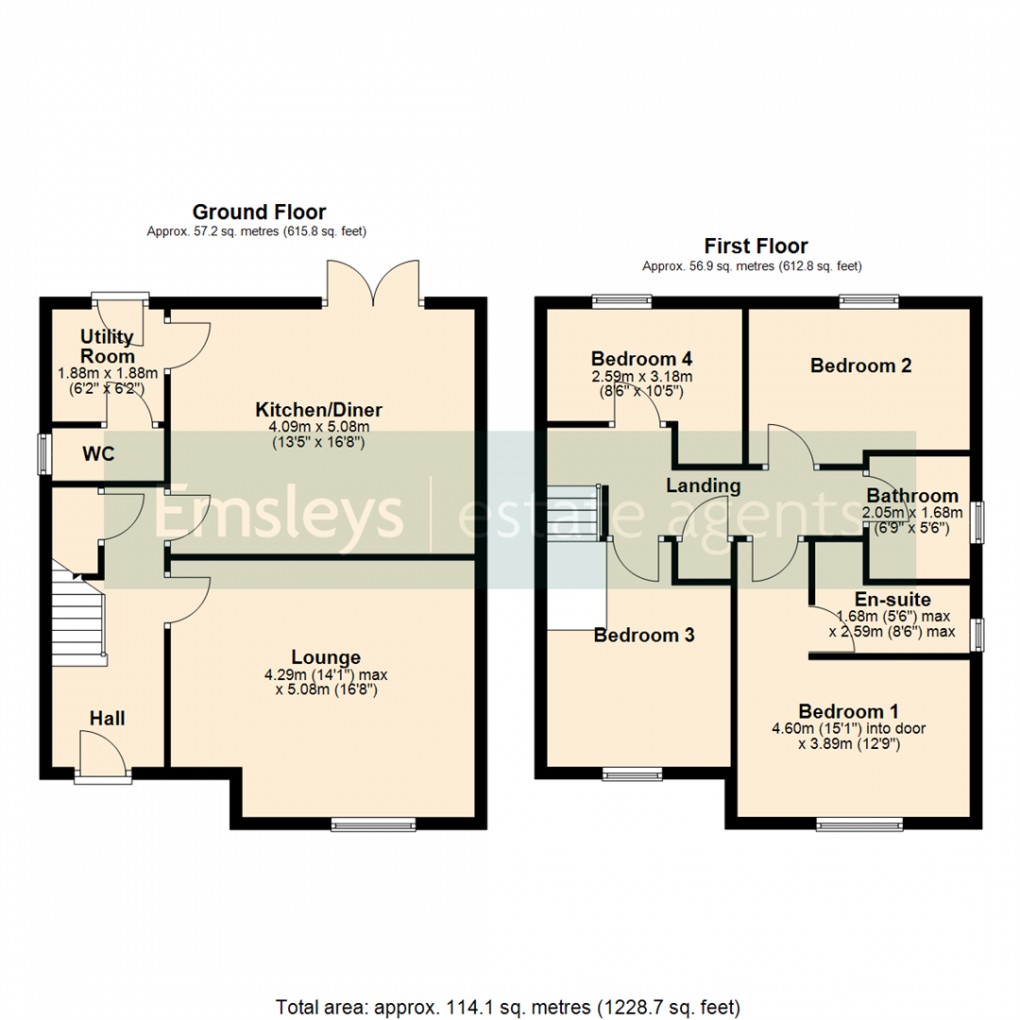 Floorplan for Peacock Way, Sherburn In Elmet, Leeds