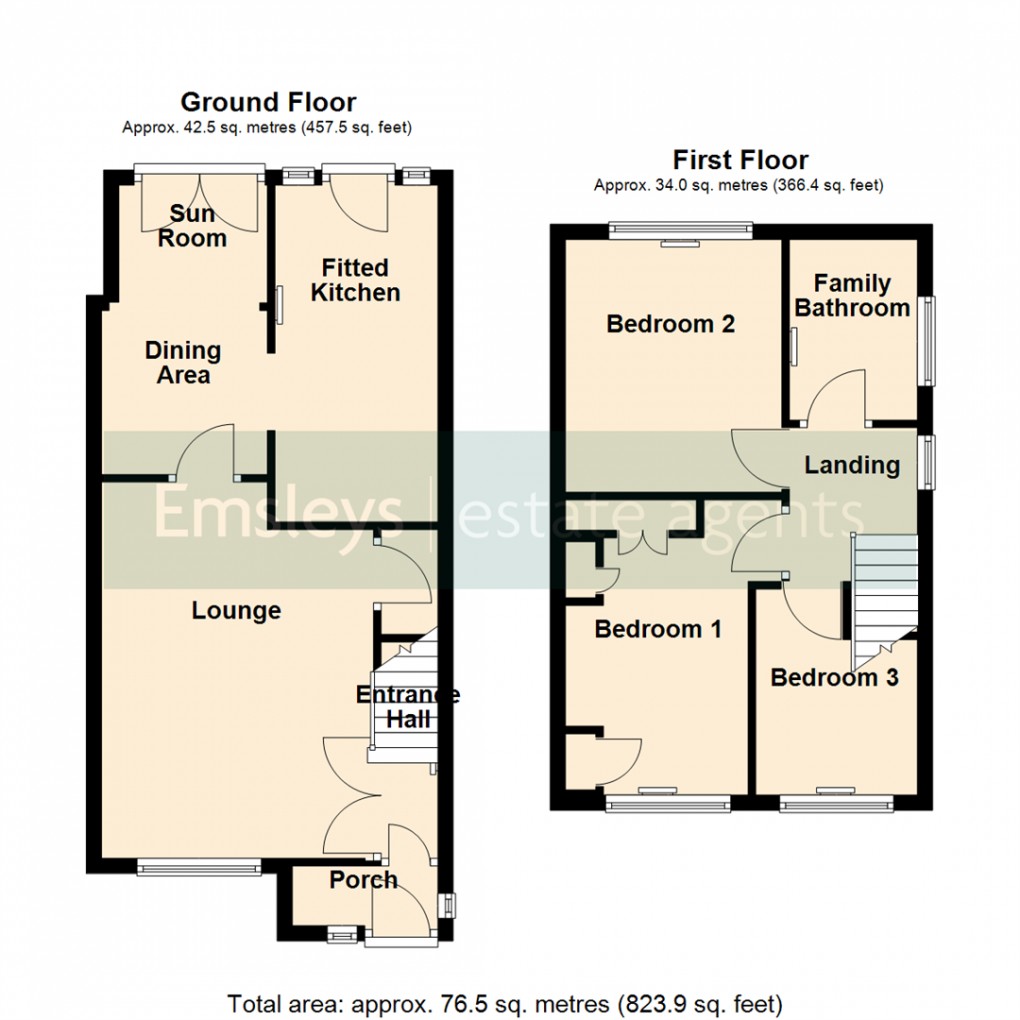 Floorplan for Rutland Close, Kippax, Leeds
