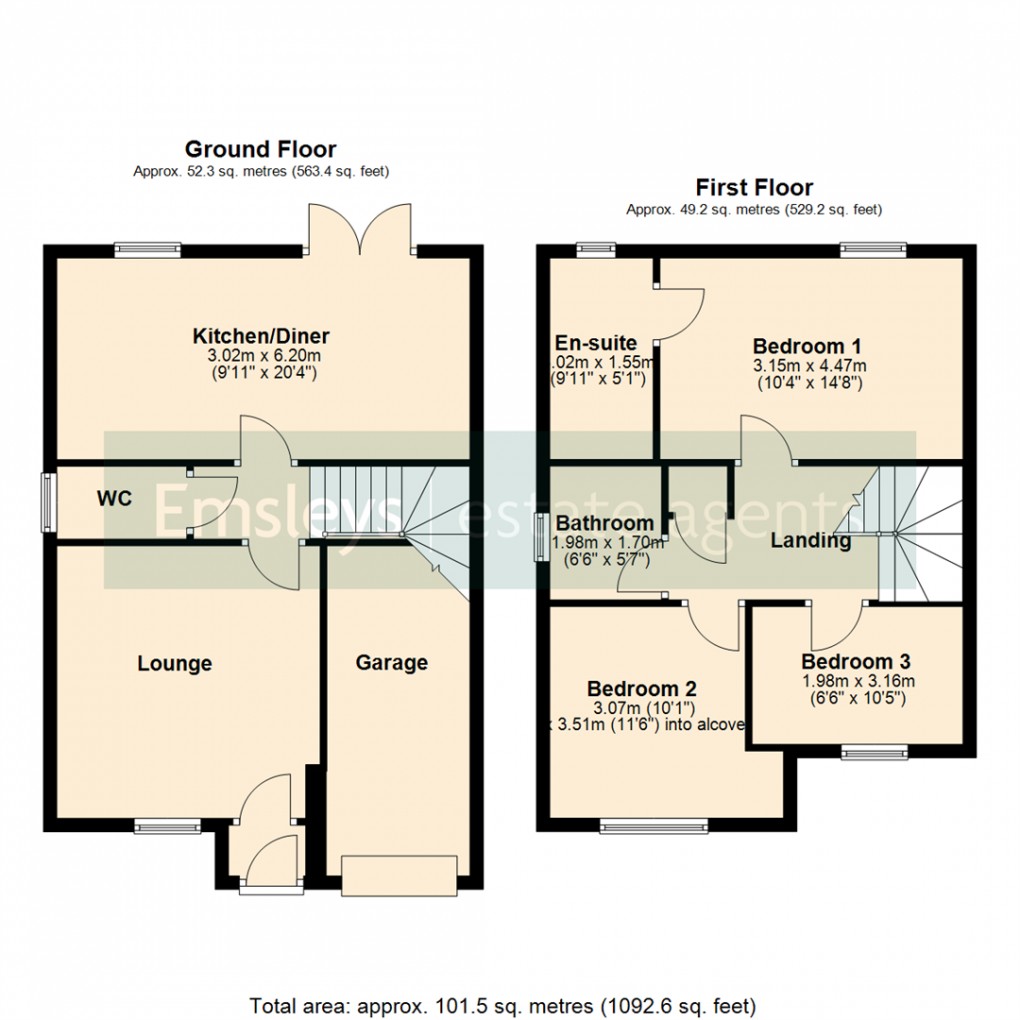 Floorplan for Tornado Drive, Church Fenton, Tadcaster