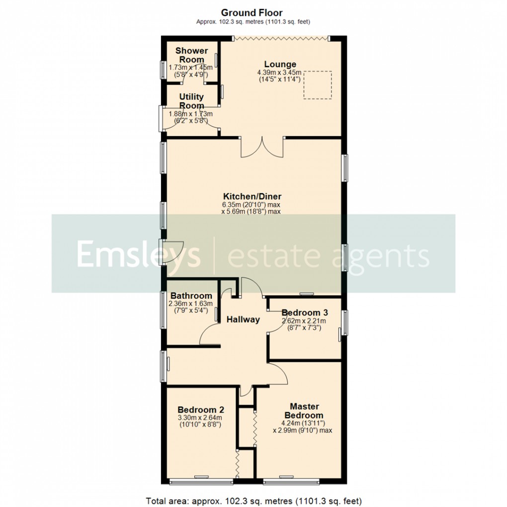 Floorplan for Springmead Drive, Garforth, Leeds