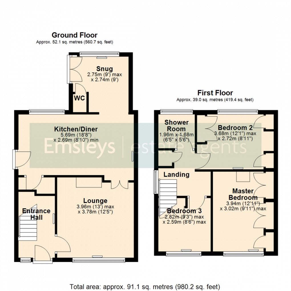 Floorplan for Lyndon Avenue, Garforth Leeds