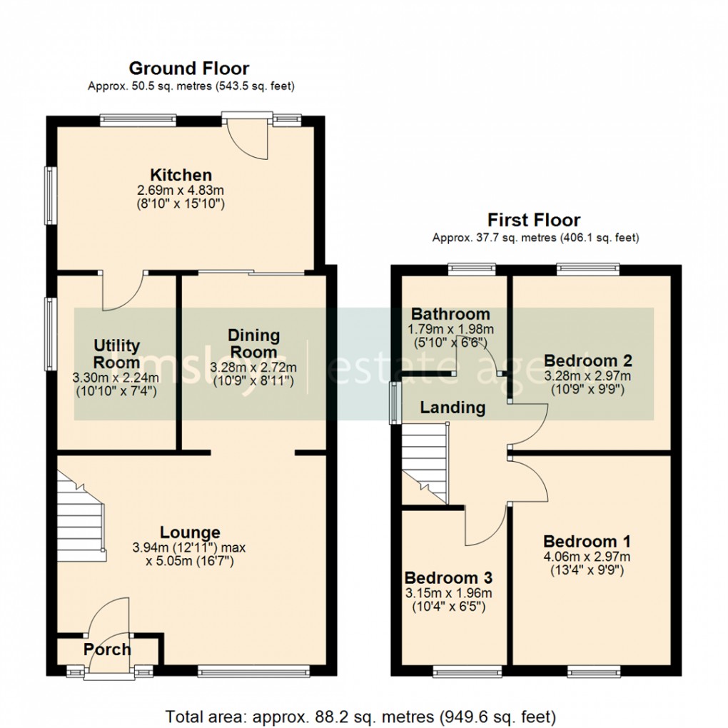 Floorplan for Derwent Avenue, Woodlesford, Leeds