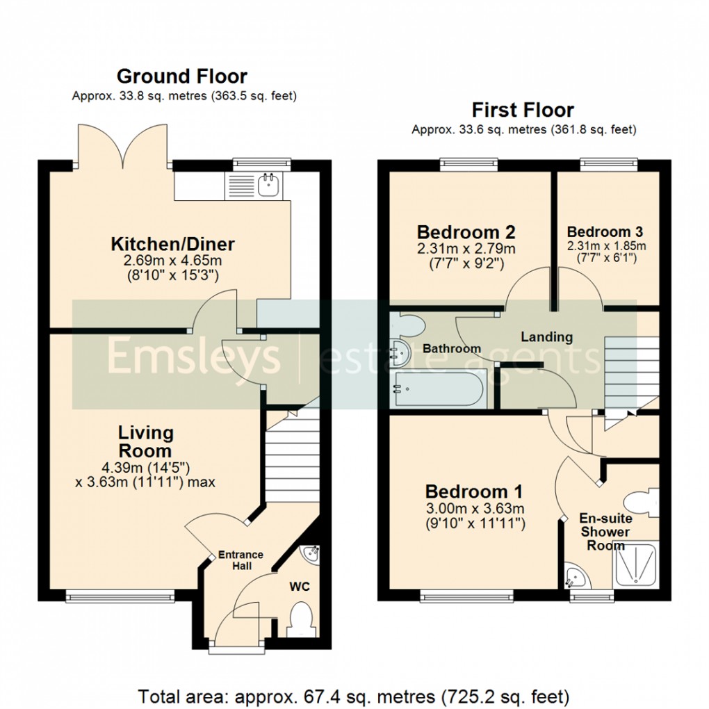 Floorplan for Woodlands Way, Whinmoor, Leeds