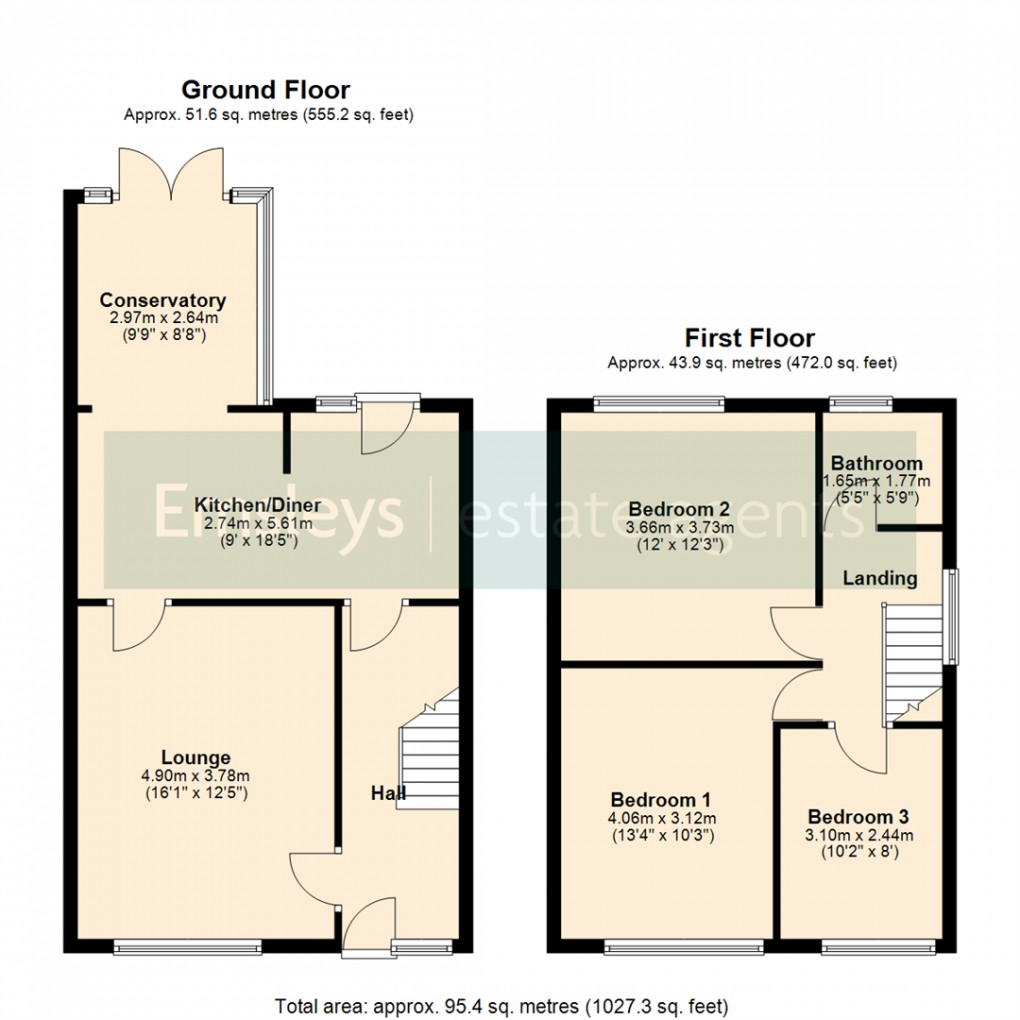 Floorplan for Parkways Avenue, Oulton, Leeds