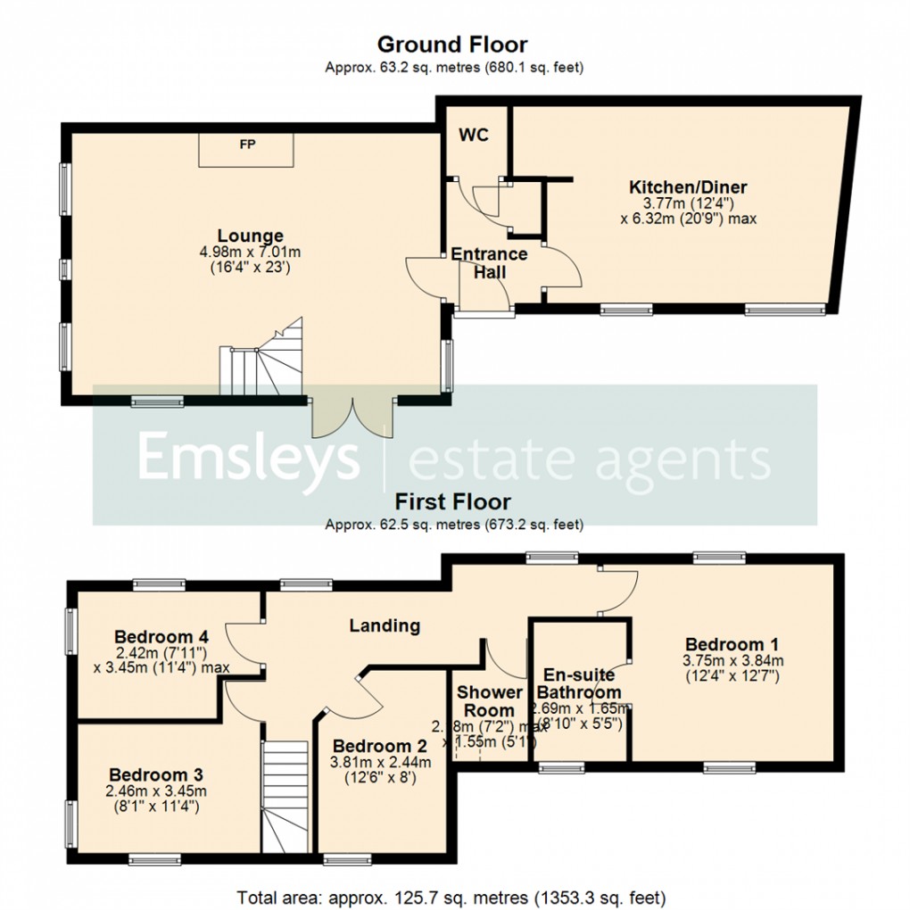 Floorplan for Back Lane, Barkston Ash