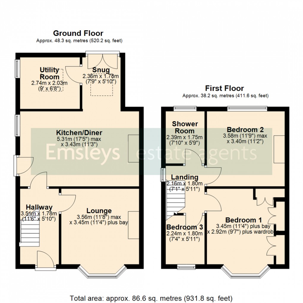 Floorplan for Station Road, Kippax, Leeds