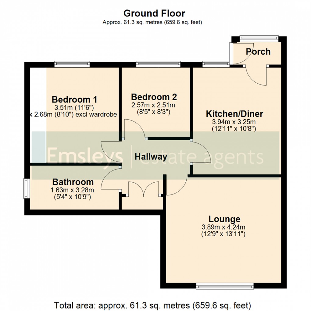 Floorplan for Clayton Street, Rothwell, Leeds