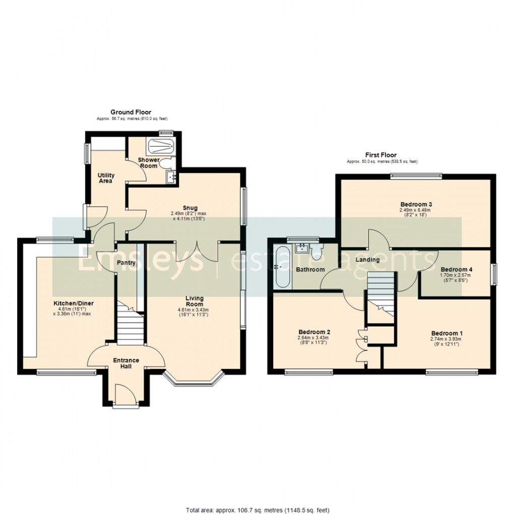 Floorplan for Hopefield Walk, Rothwell, Leeds