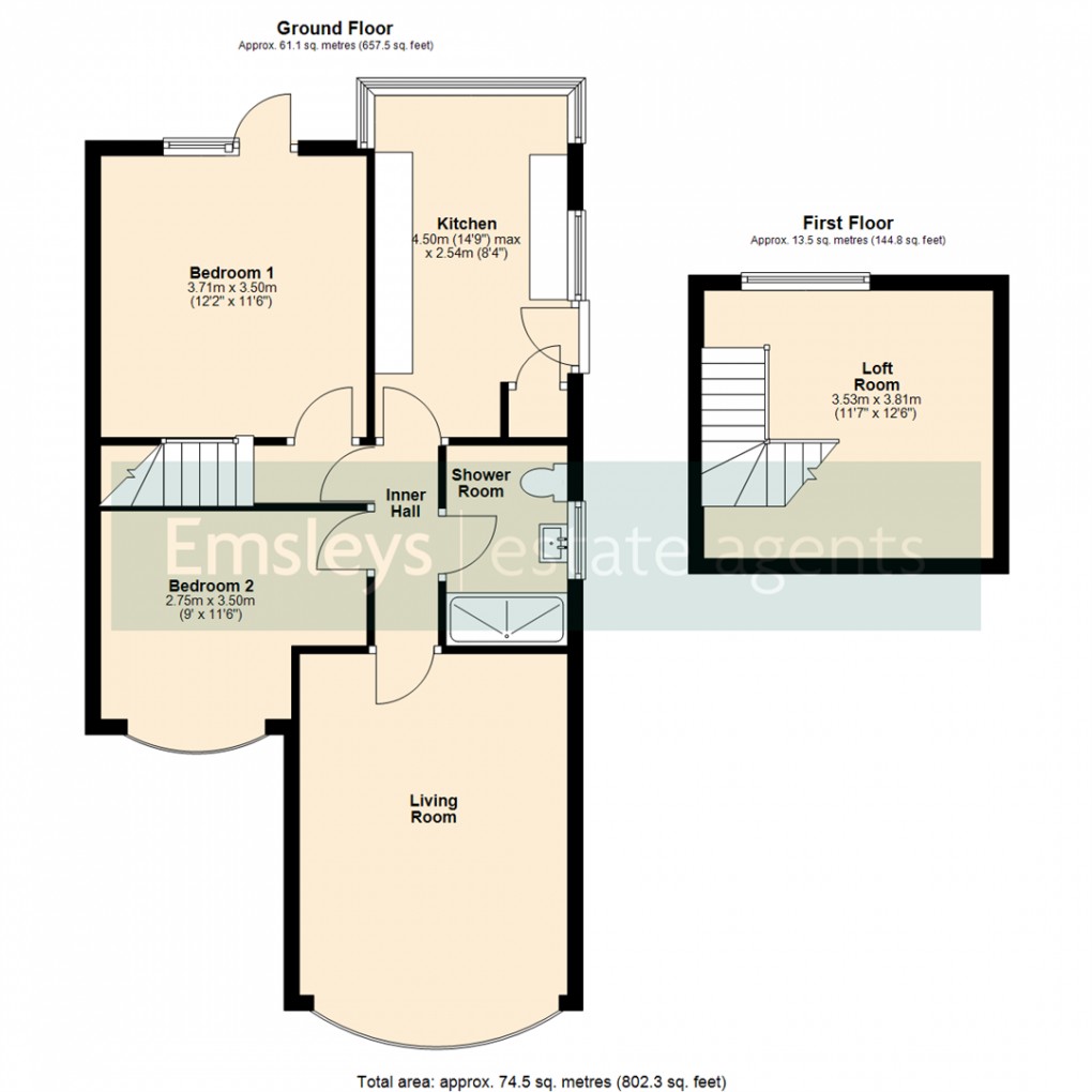 Floorplan for Kennerleigh Crescent, Crossgates, Leeds 15