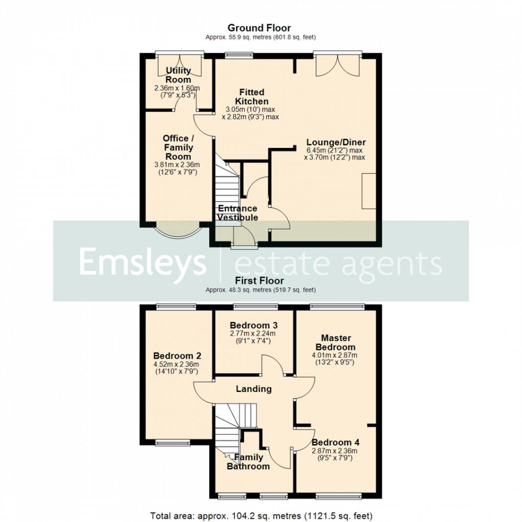 Floorplan for Parkfield Close, Kippax, Leeds