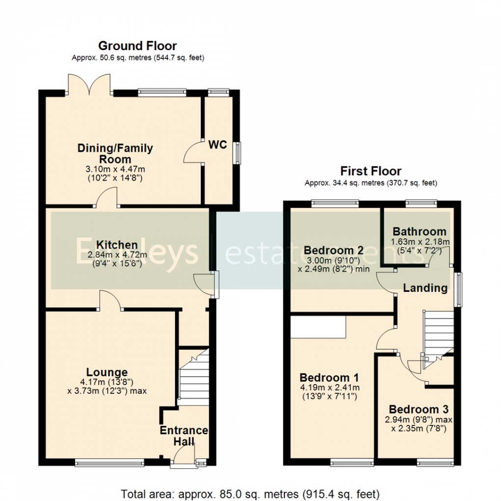 Floorplan for Park Avenue, Sherburn In Elmet, Leeds