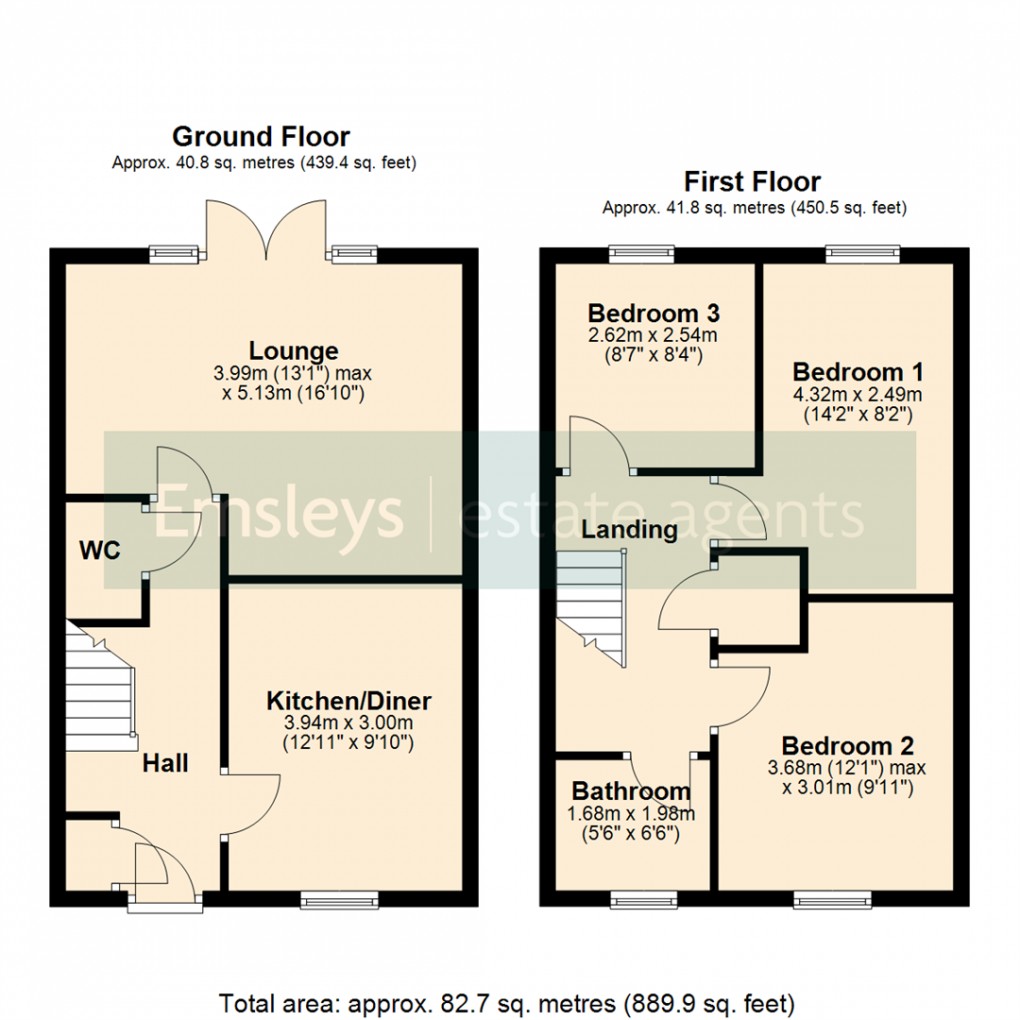 Floorplan for Rowley Close, Church Fenton, Tadcaster