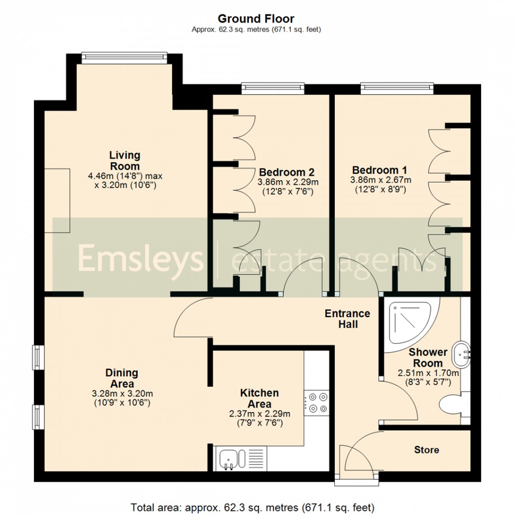 Floorplan for Sandbed Lawns, Leeds