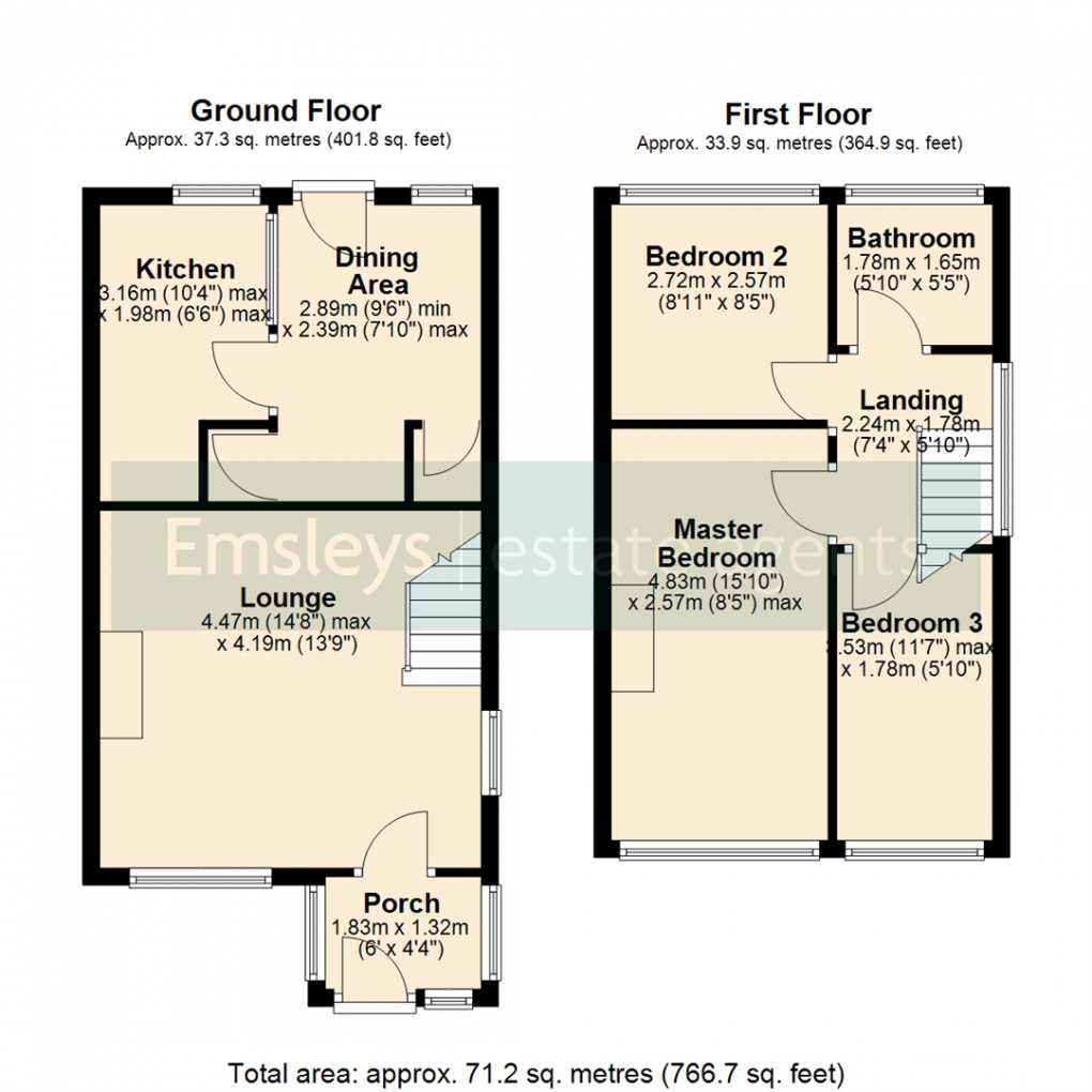 Floorplan for Severn Drive, Garforth, Leeds